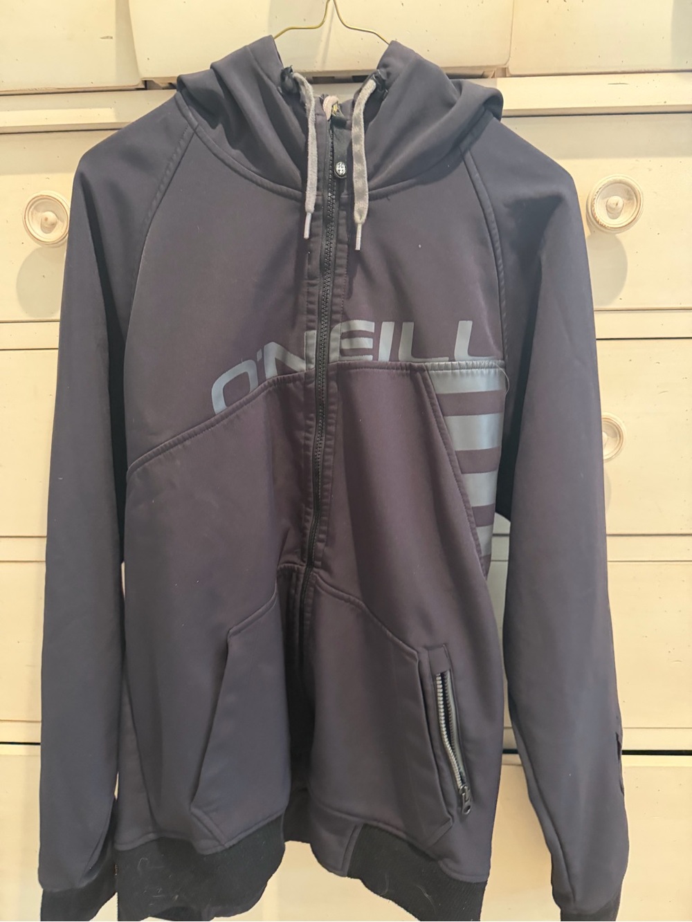 O'Neill Charcoal Gray Zip Hoodie with Logo